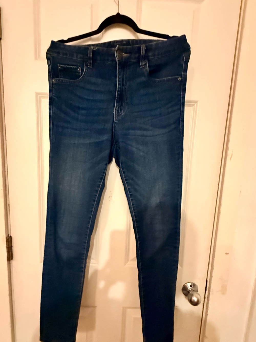 Aero High Rise Dark Blue Stretch Jeans
